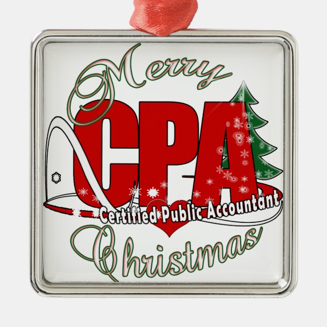 CHRISTMAS CPA Certified Public Accountant Metal Ornament (Front)