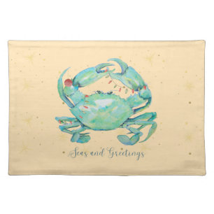 Christmas Crab Beach Cloth Placemat