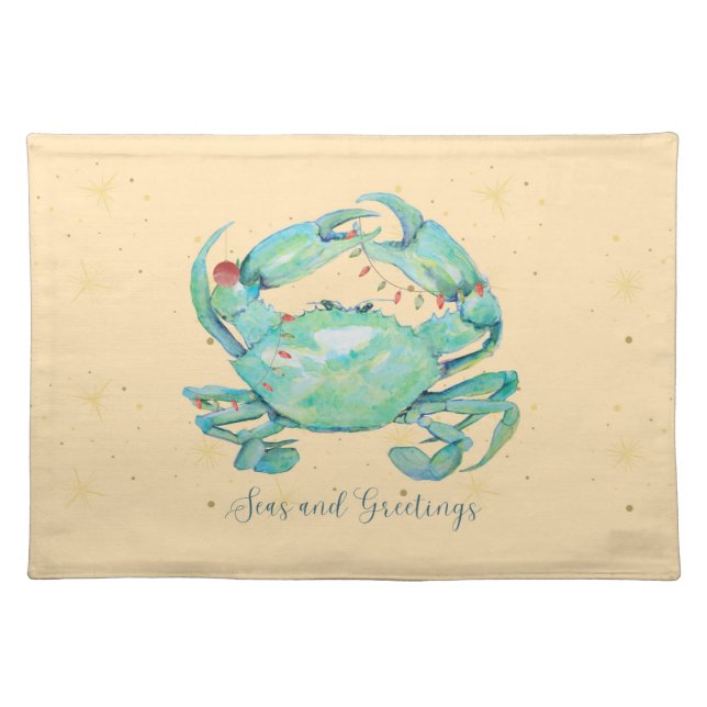 Christmas Crab Beach Cloth Placemat (Front)
