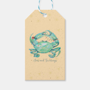 Christmas Crab Beach Gift Tags