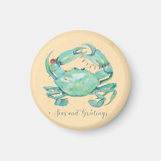 Christmas Crab Beach Magnet
