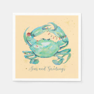 Christmas Crab Beach Napkins