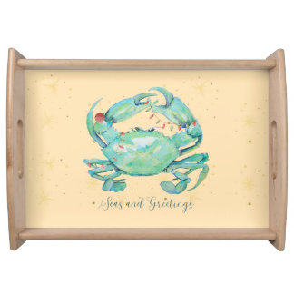 Christmas Crab Beach Serving Tray