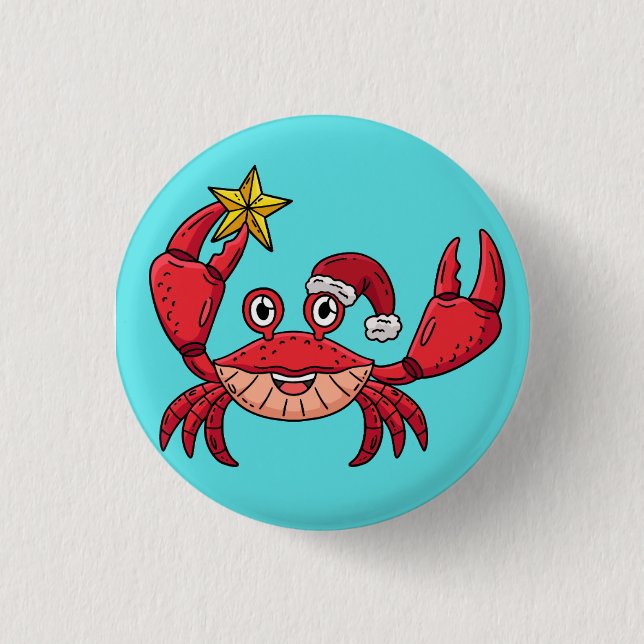 Christmas Crab Button (Front)