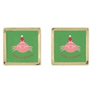 Christmas Crab Cufflinks