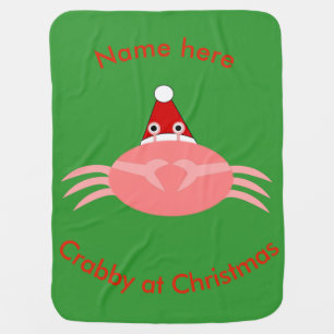 Christmas Crab Custom Baby Blanket