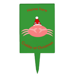 Christmas Crab Custom Cake Pick