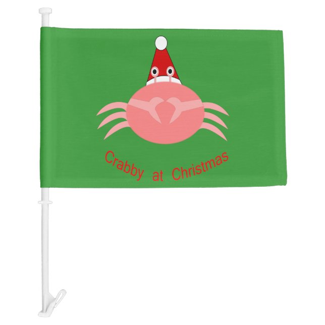 Christmas Crab Custom Car Flag (Front)