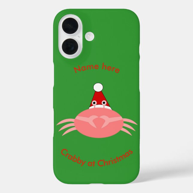 Christmas Crab Custom Case-Mate iPhone Case (Back)