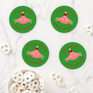 Christmas Crab Custom Coaster Set