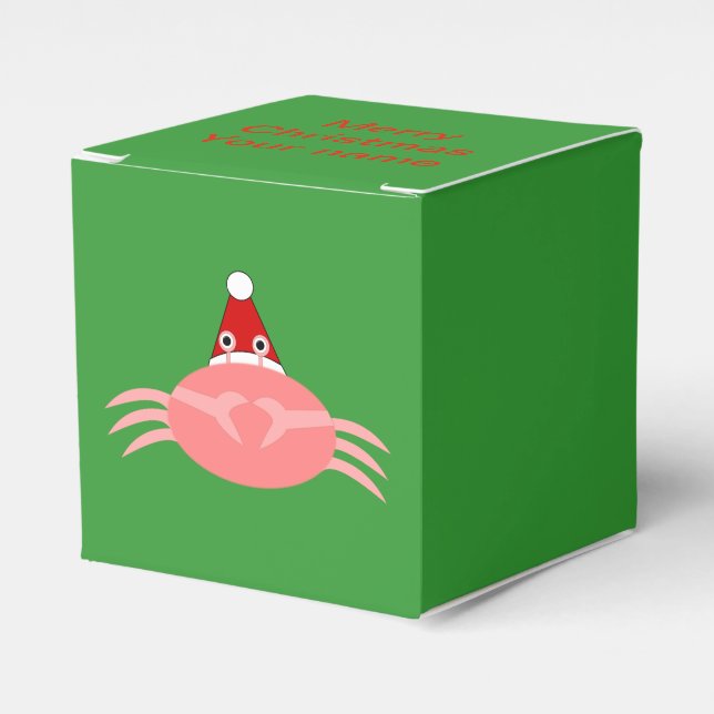 Christmas Crab Custom Favor Box (Front Side)