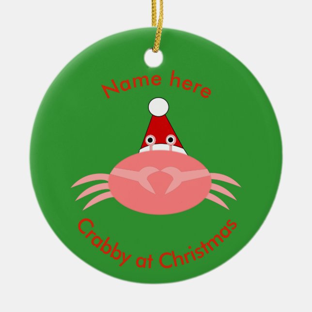 Christmas Crab Custom Ornament (Front)