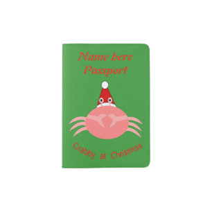 Christmas Crab Custom Passport Holder