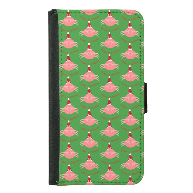 Christmas Crab Custom Samsung Galaxy Wallet Case (Front)