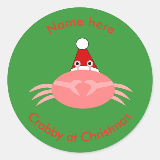 Christmas Crab Custom Stickers (Front)