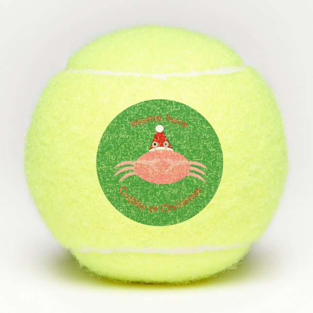 Christmas Crab Custom Tennis Balls (Front)