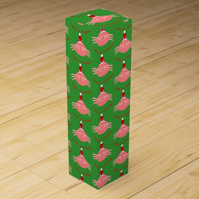 Christmas Crab Custom Wine Gift Box (Front)