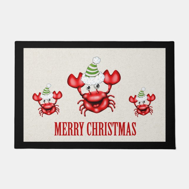 Christmas Crab Door Mat (Front)