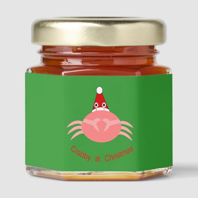 Christmas Crab Honey Jar Favors (Front)