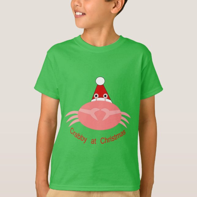 Christmas Crab Kids T Shirt (Front)