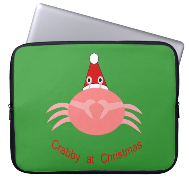 Christmas Crab Laptop Sleeve (Front)