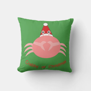 Christmas Crab Outdoor Pillow