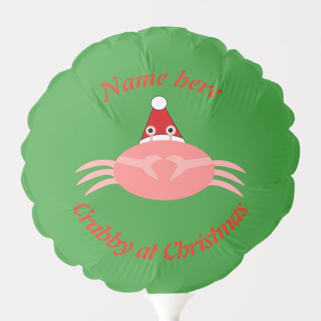 Christmas Crab Personalized Balloon (Front)