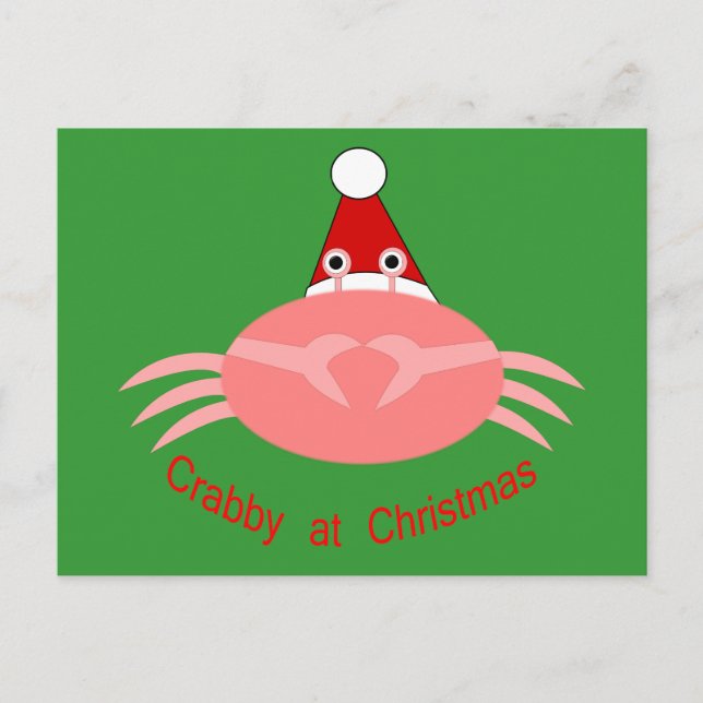 Christmas Crab Personalized Postcard (Front)
