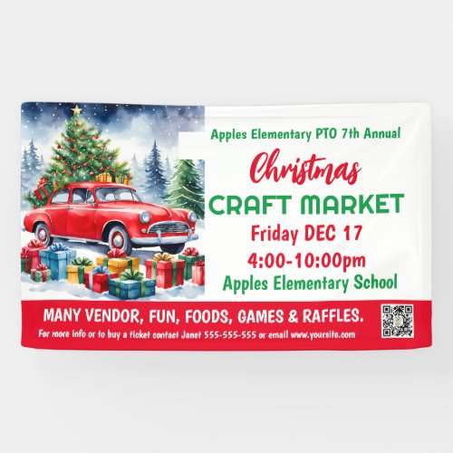 Christmas Craft Market PTO PTA Church Banner