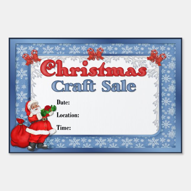 Christmas Craft Sale Santa Sign (Front)