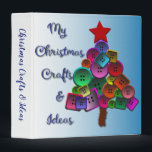 Christmas Crafts & Ideas Notebook 3 Ring Binder<br><div class="desc">Store all your crafty ideas for the holidays in one place. Recipes, home-made crafts or gifts, notecards, or a host of other holiday ideas can be stored in this cute binder. Multi-colored buttons create a Christmas tree for the front and back of the binder, and the spine can be personalized...</div>