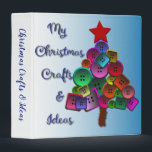 Christmas Crafts & Ideas Notebook 3 Ring Binder<br><div class="desc">Store all your crafty ideas for the holidays in one place. Recipes, home-made crafts or gifts, notecards, or a host of other holiday ideas can be stored in this cute binder. Multi-colored buttons create a Christmas tree for the front and back of the binder, and the spine can be personalized...</div>