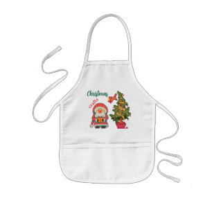 Christmas crafts Santa Claus, pixel art, Kids' Apron