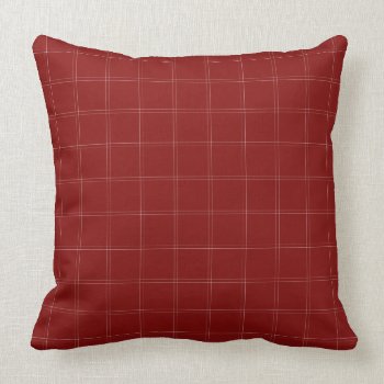 Christmas Cranberry Red And White Plaid Accent Throw Pillow by kersteegirl at Zazzle