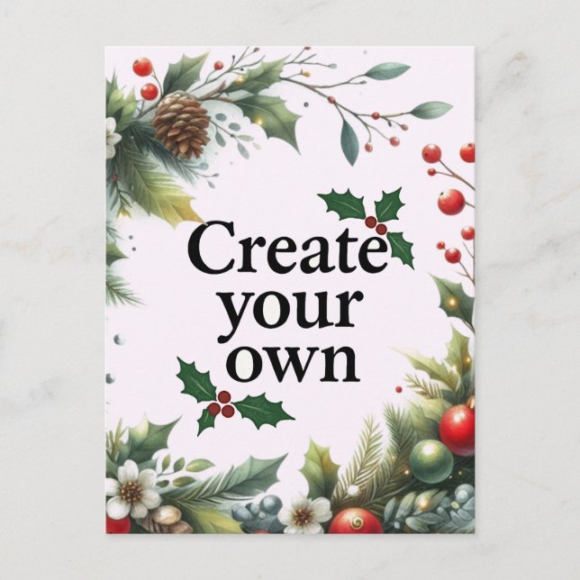 Christmas "Create Your Own" Photo  Postcard (Front)