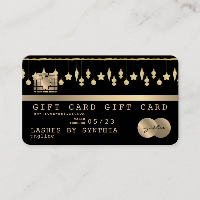 Christmas Credit Card Gift Card Certificate (Front)