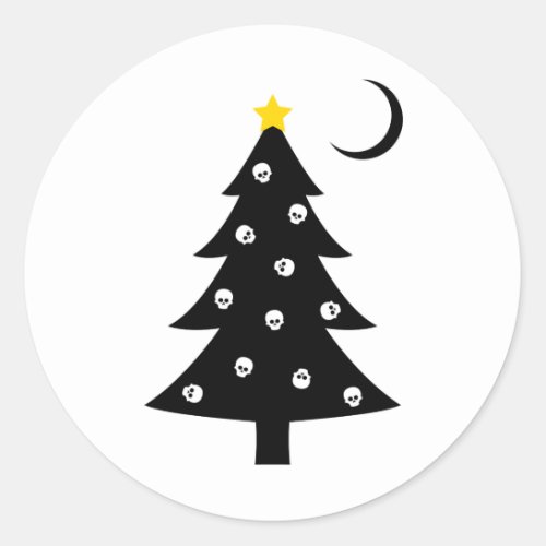 Christmas Creepy Tree Classic Round Sticker