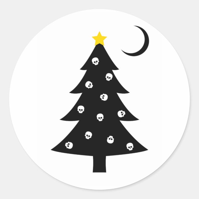 Christmas Creepy Tree Classic Round Sticker (Front)