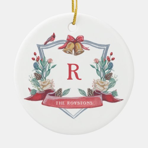 Christmas Crest _ Monogram _ Newlywed Ornament