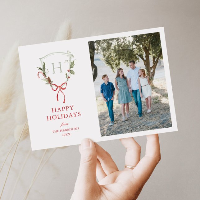 Christmas Crest Photo Holiday Card (Creator Uploaded)