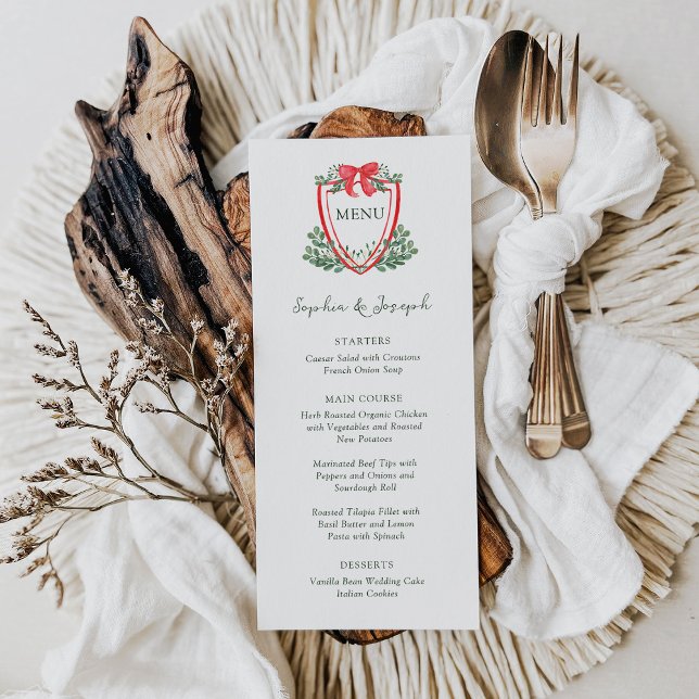 Christmas Crest | Whimsical Holiday Wedding Menu (Creator Uploaded)