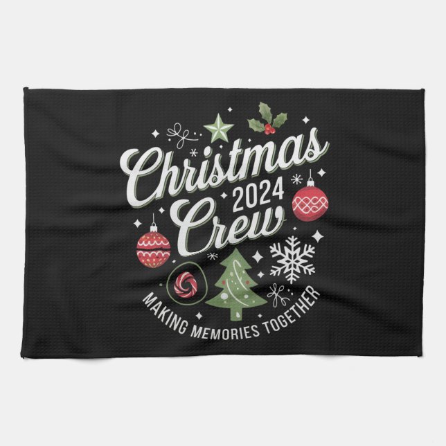 Christmas Crew 2024Family Matching Christmas Party Kitchen Towel (Horizontal)