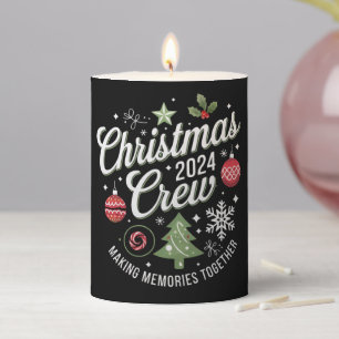 Christmas Crew 2024Family Matching Christmas Party Pillar Candle