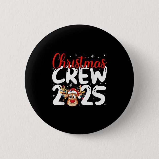 Christmas Crew 2025 Family Christmas Xmas Pajamas  Button (Front)