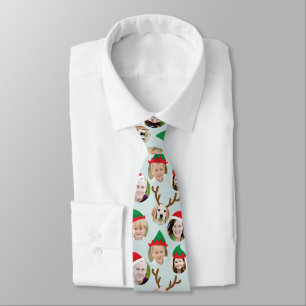 Christmas Crew Custom Six Photo Funny Holiday Gift Neck Tie