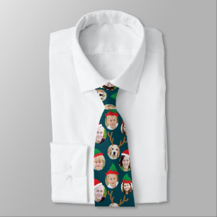 Christmas Crew Custom Six Photo Funny Holiday Gift Neck Tie