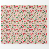 Christmas Crew Custom Six Photo Funny Holiday Gift Wrapping Paper (Flat)