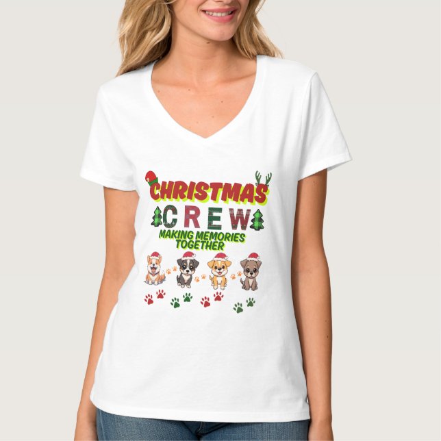 Christmas Crew Dog Shirt- Christmas dogs family  T-Shirt (Front)