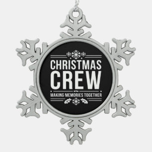 Christmas Crew Family Reunion Graphic Xmas Holiday Snowflake Pewter Christmas Ornament