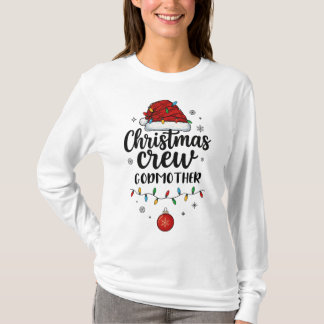 Christmas Crew Godmother Santa Hat Matching Christ T-Shirt